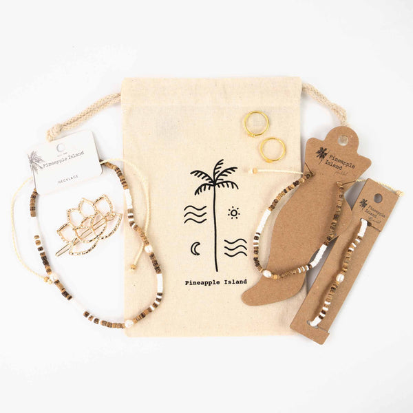 Medium Organic Cotton Gift Bag (fits 5+ Products) - Pineapple Island