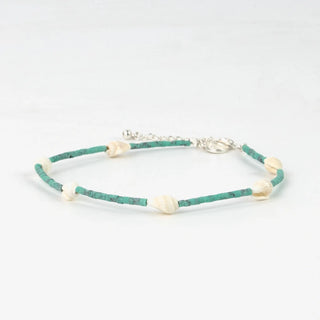 Meribella Shell Stone Anklet - Pineapple Island
