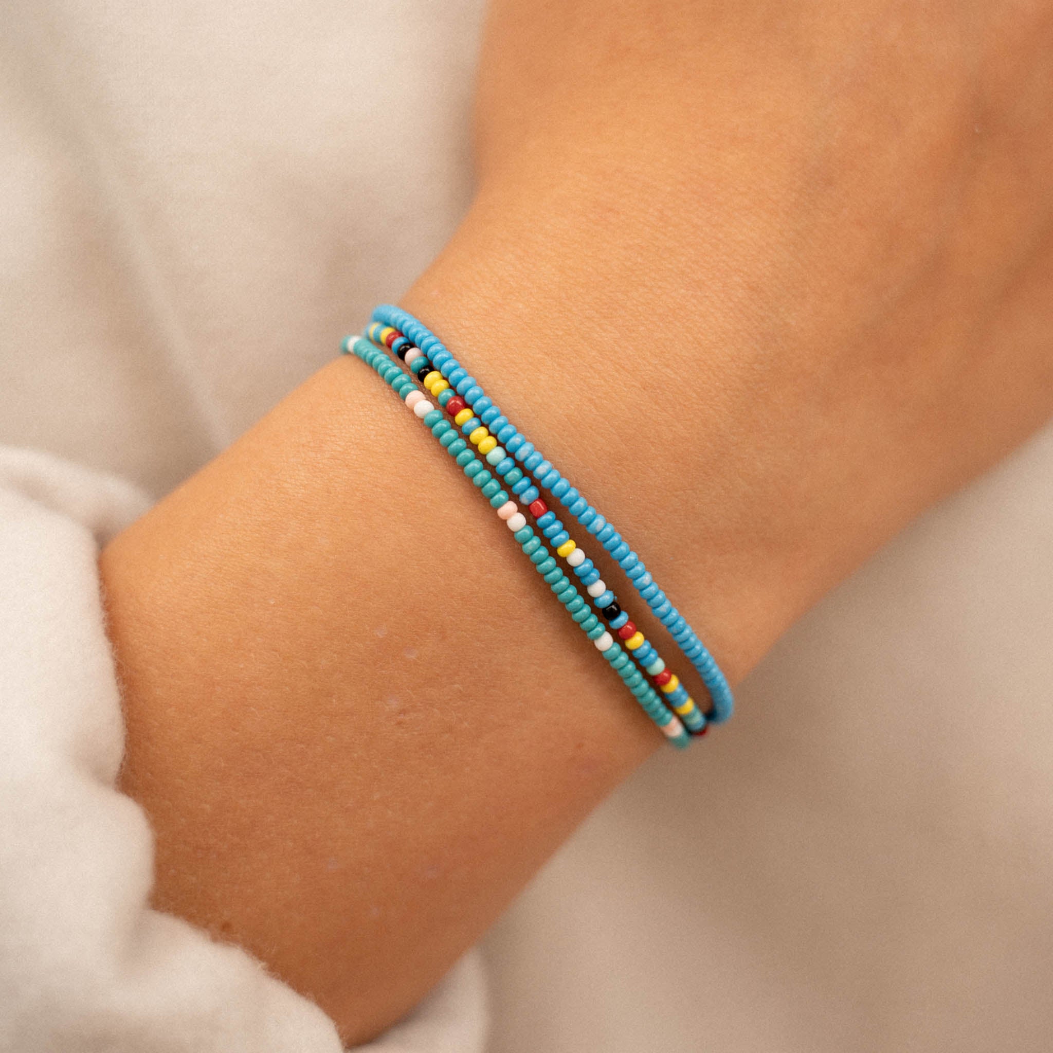 Cali Stacker Blue Beaded Bracelet set