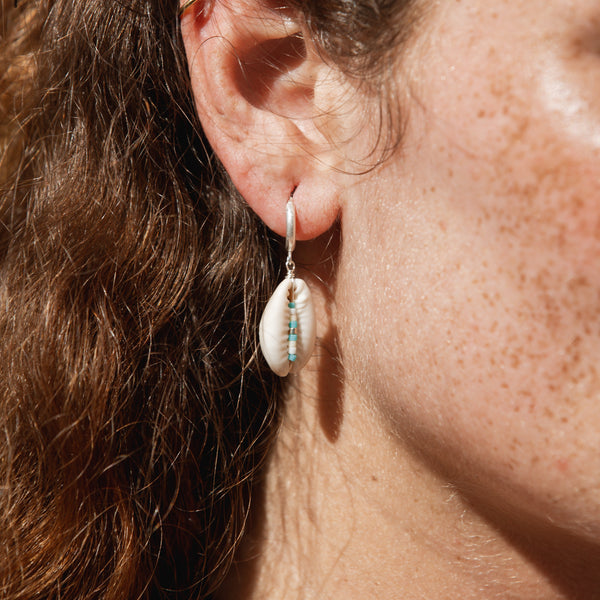 Reef Beach Shell Earrings Turquoise - Pineapple Island