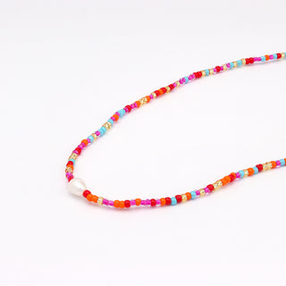 Senja Pink Beaded Pearl Necklace