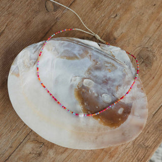 Senja Pink Beaded Pearl Necklace