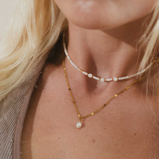 Voyage White & Gold Necklace Duo