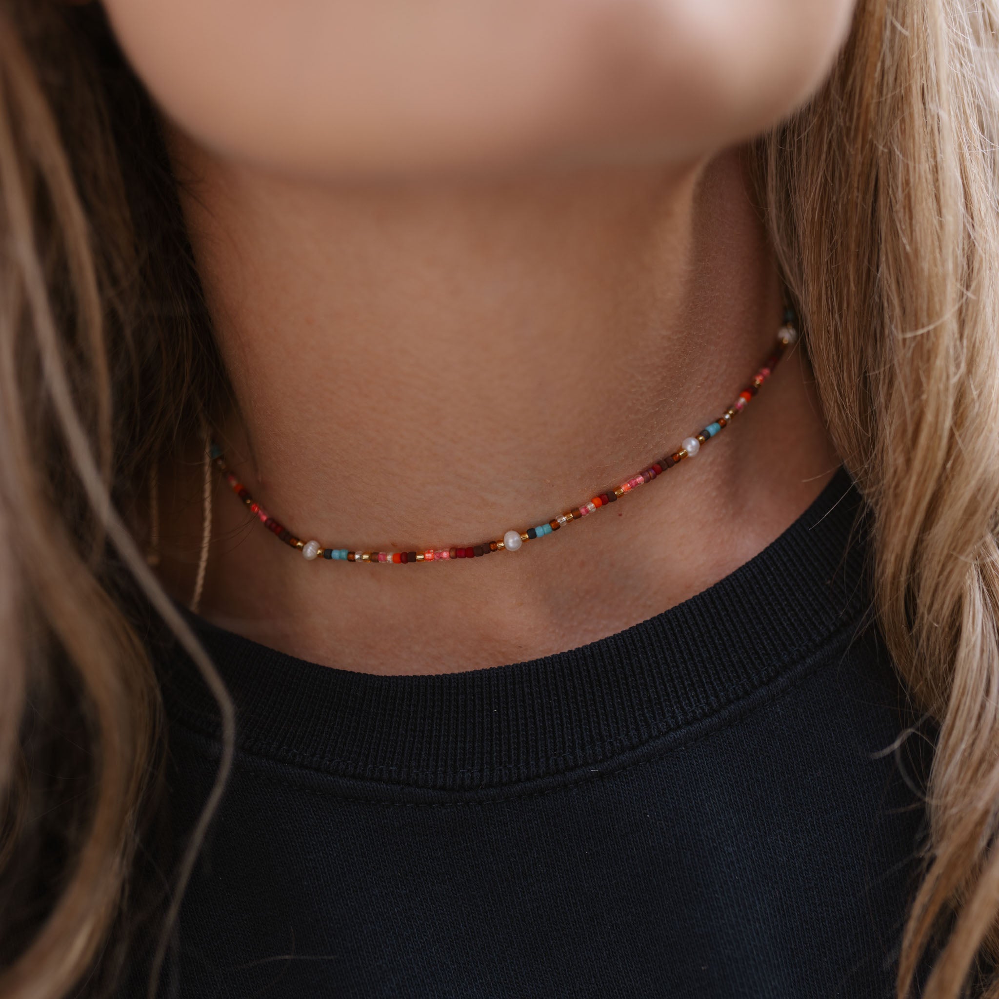 Merah Dainty Beaded Necklace