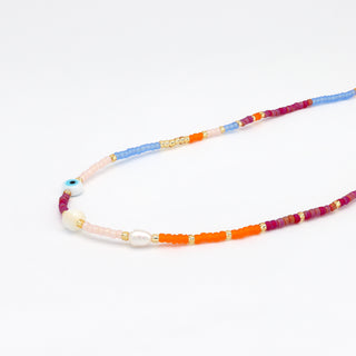 Matahari Evil Eye Beaded Necklace