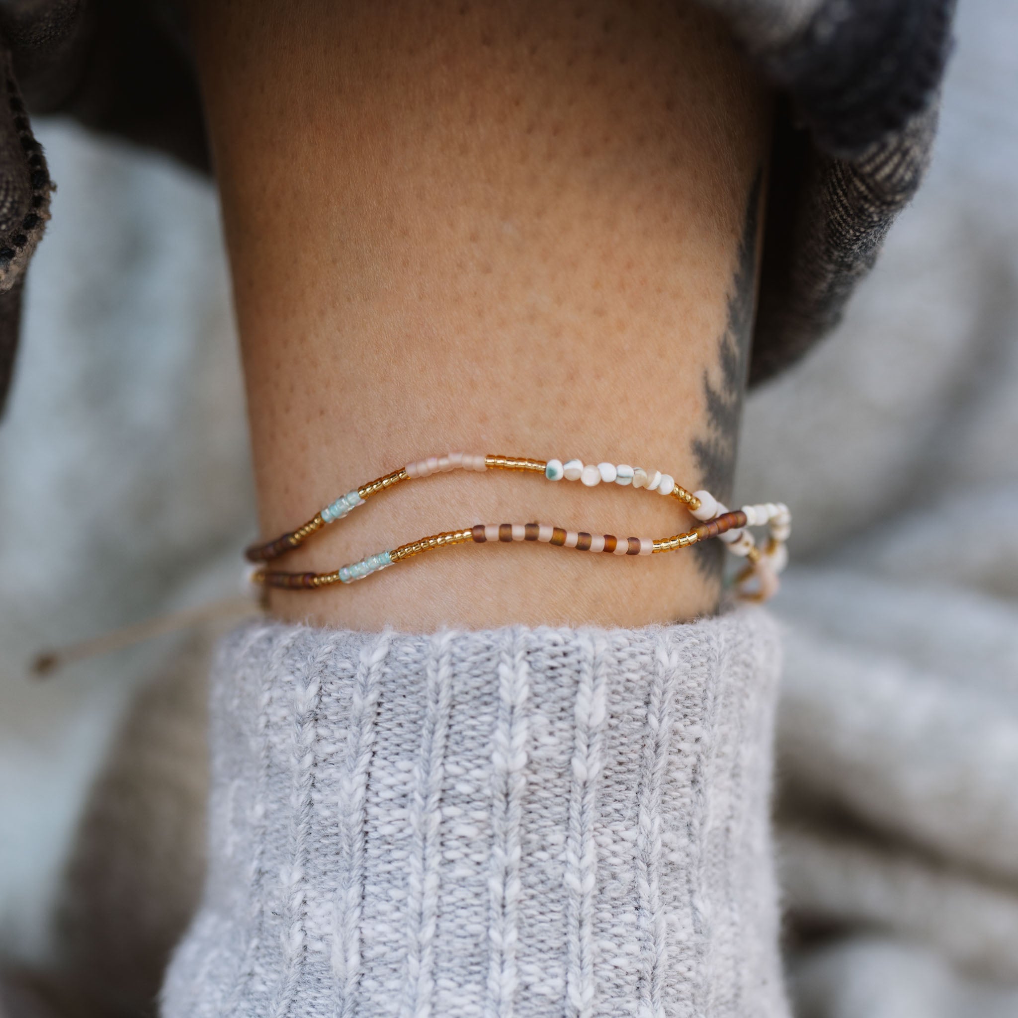 Alam Dainty Beaded Anklet