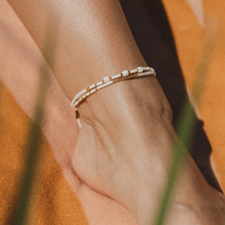 Pasir Mother of Pearl Beaded Anklet - Pineapple Island