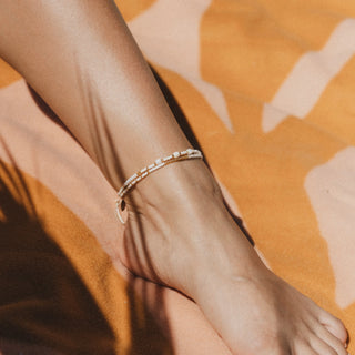 Pasir Mother of Pearl Beaded Anklet - Pineapple Island