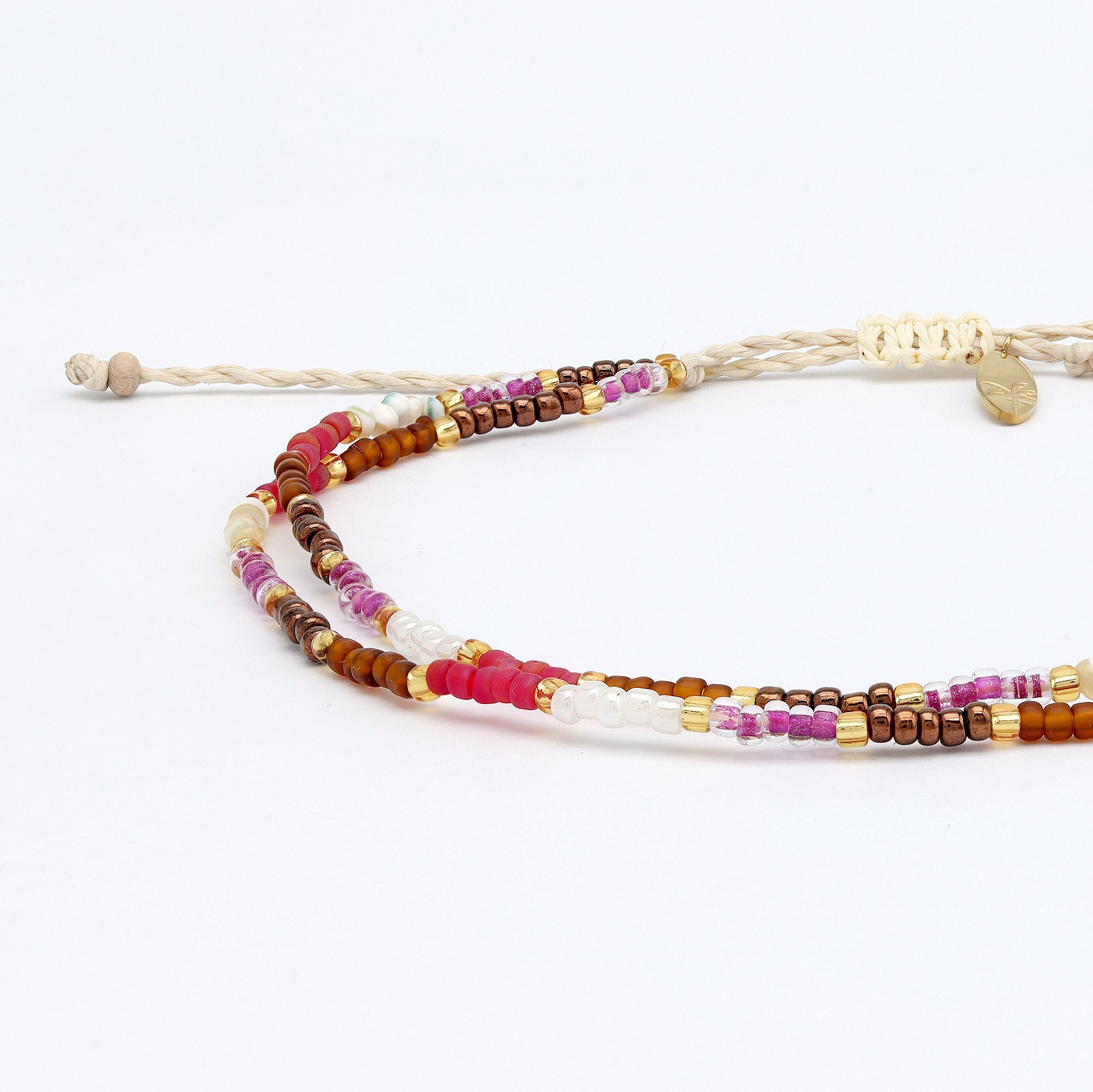 Berkilau Warm Tone Beaded Anklet Pineapple Island