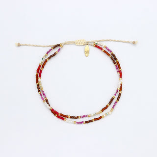 Berkilau Warm Tone Beaded Anklet Pineapple Island