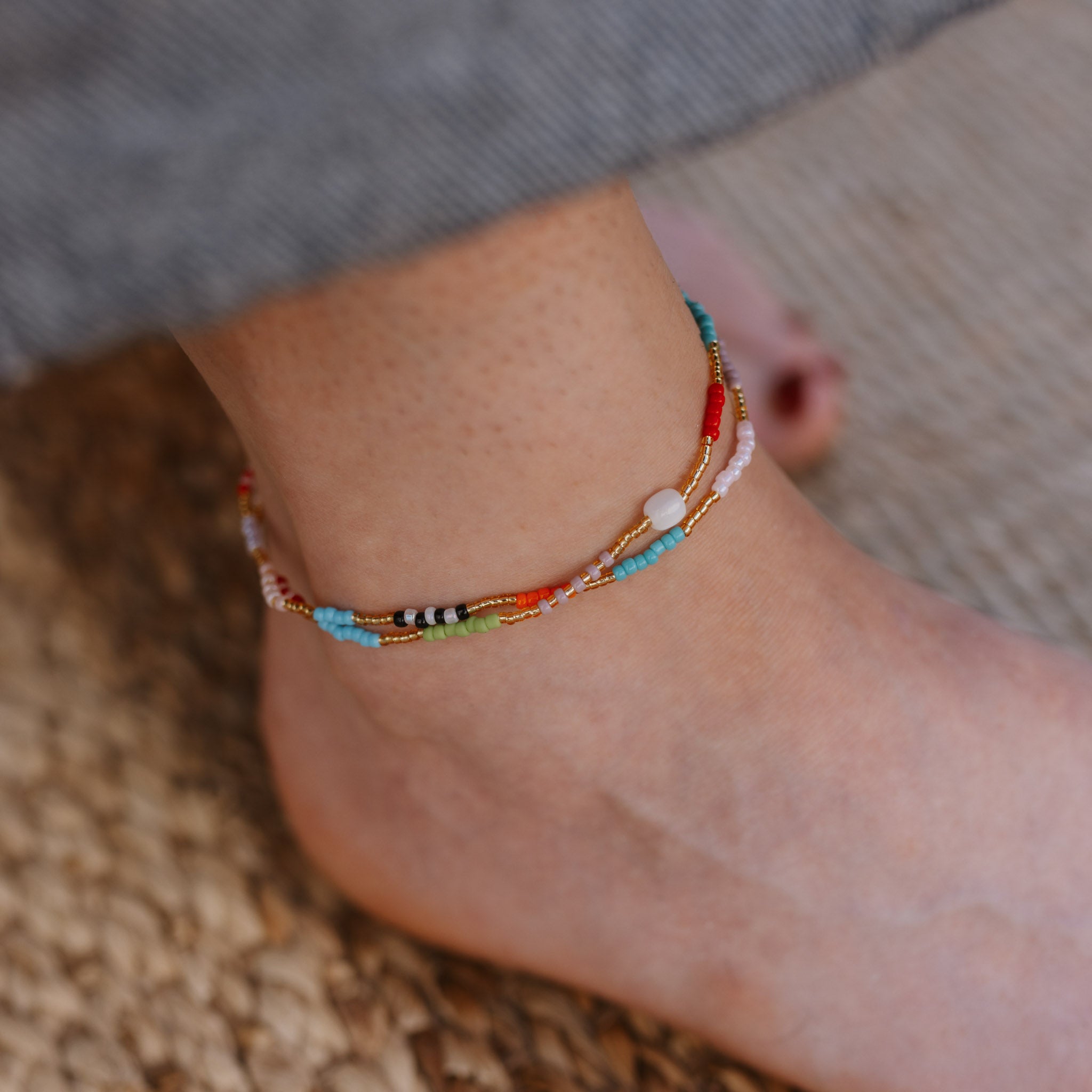 Berpesta Colourful Beaded Anklet