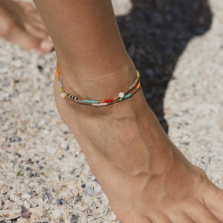 Berpesta Colourful Beaded Anklet - Pineapple Island