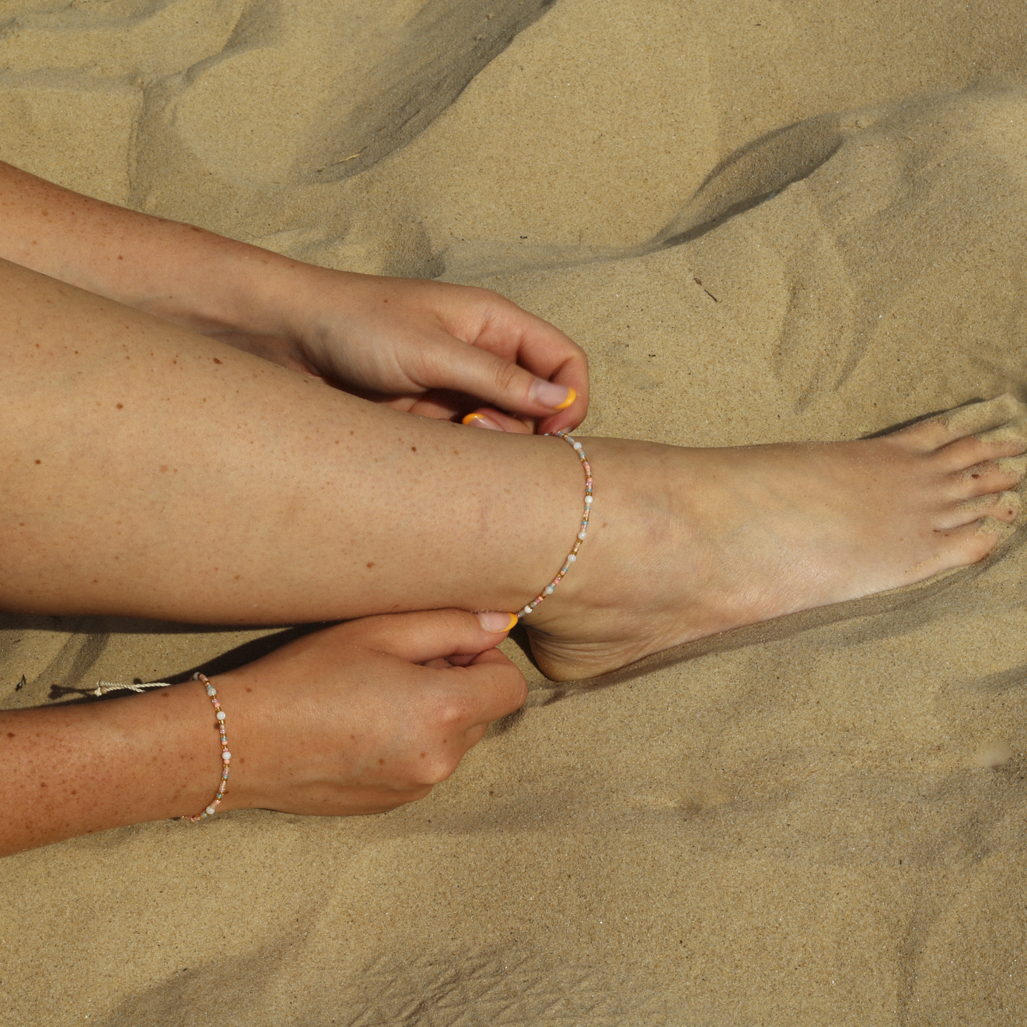 Surya Golden Beaded Anklet Pineapple Island