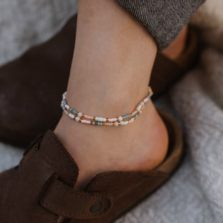 Kemboja Pastel Beaded Anklet - Pineapple Island