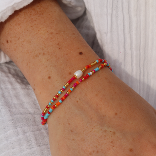 Senja Pink Beaded Pearl Bracelet