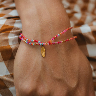 Senja Pink Beaded Pearl Bracelet