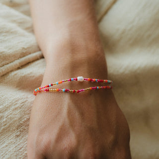 Senja Pink Beaded Pearl Bracelet