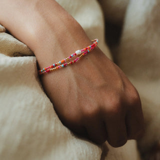 Senja Pink Beaded Pearl Bracelet