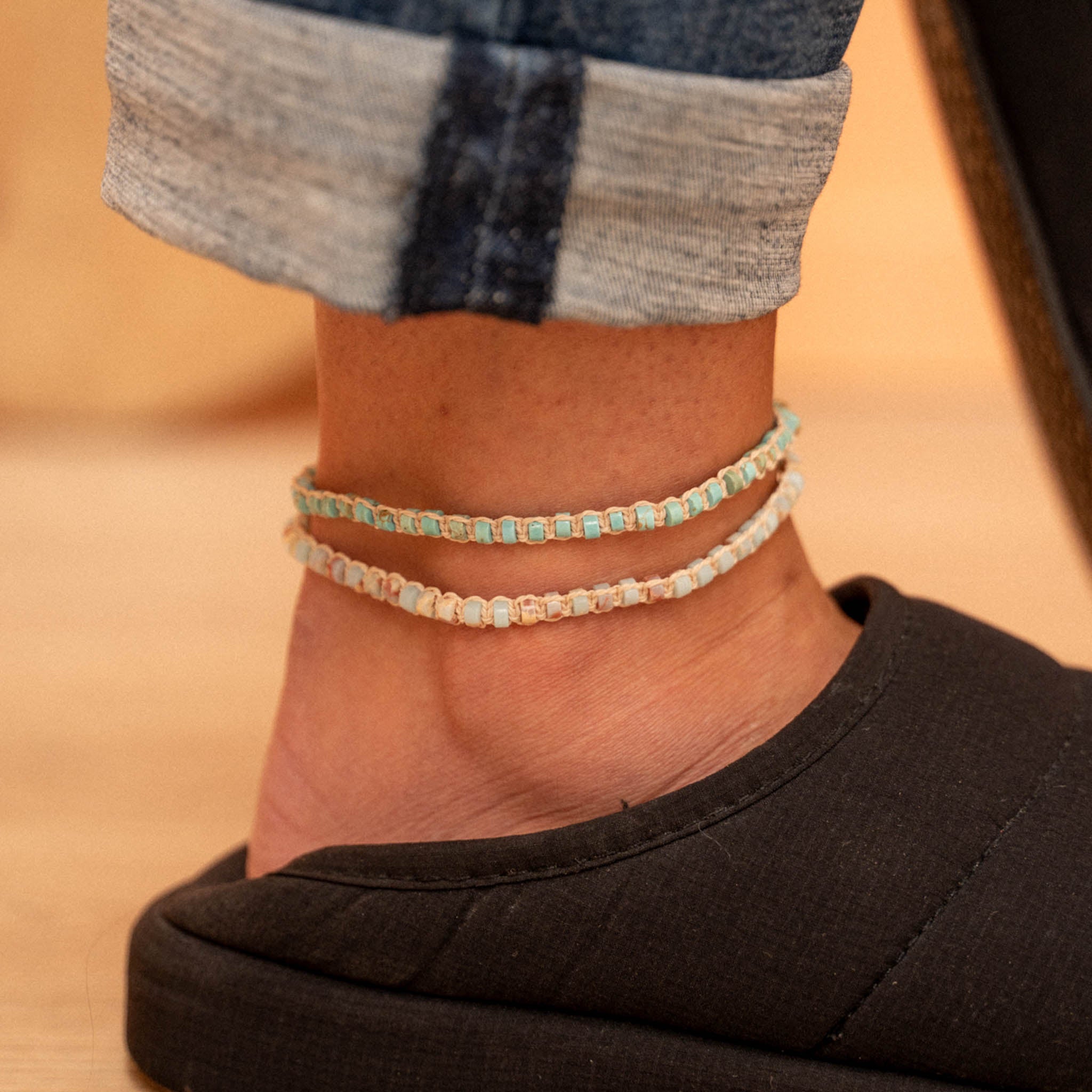 Haleakalā Stone Beaded Anklet