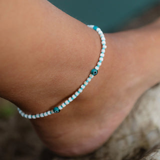 Hanauma Bay Evil Eye Anklet - Pineapple Island