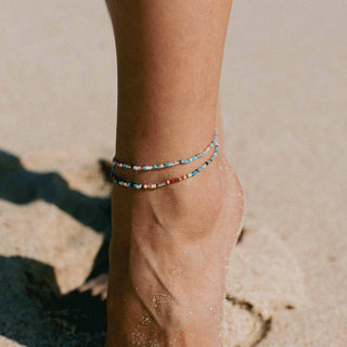 Alila Dainty Colourful Beaded Anklet - Pineapple Island