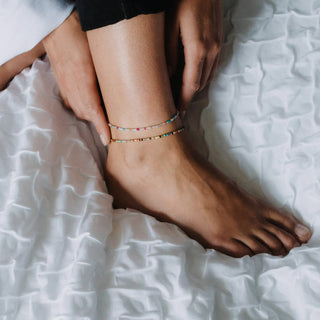 Alila Dainty Colourful Beaded Anklet - Pineapple Island