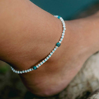 Hanauma Bay Evil Eye Anklet - Pineapple Island