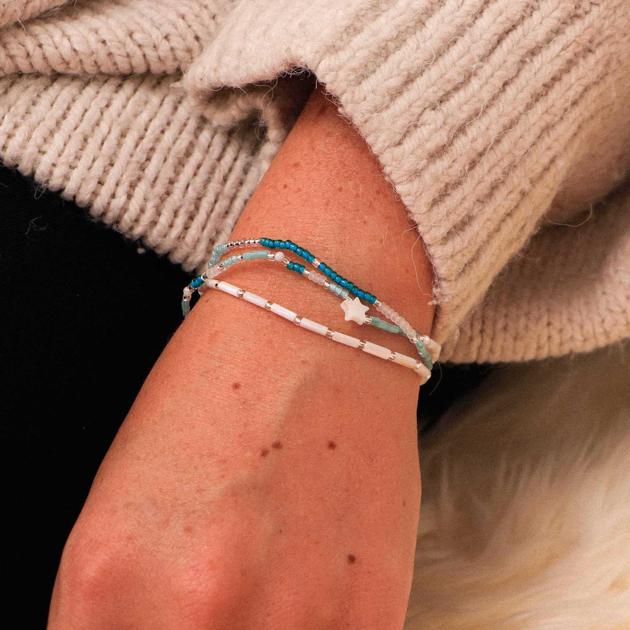 Aurora Star Beaded Bracelet Duo Set