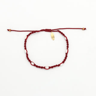Berseri Red Knotted Pearl Bracelet