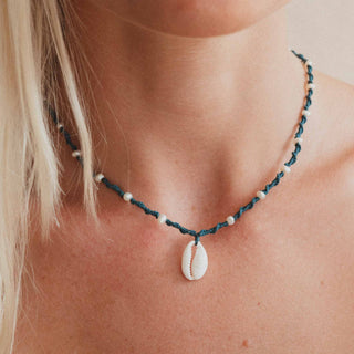 Siren Braided Pearl and Cowrie Shell Necklace