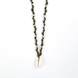 Siren Braided Pearl and Cowrie Shell Necklace
