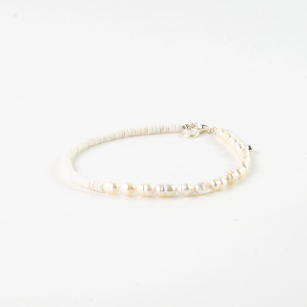 Flores Puka Shell & Pearl Anklet