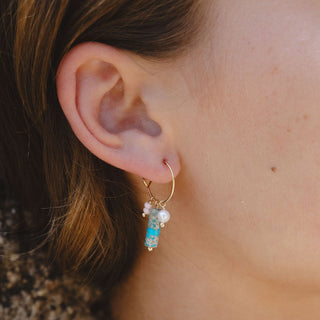 Giada Sugati Beaded Hoop Earrings Pineapple Island