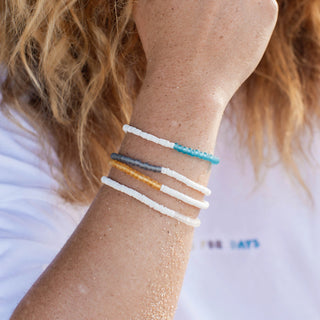 Savu Puka Shell & Frosted Glass Bracelet - Pineapple Island