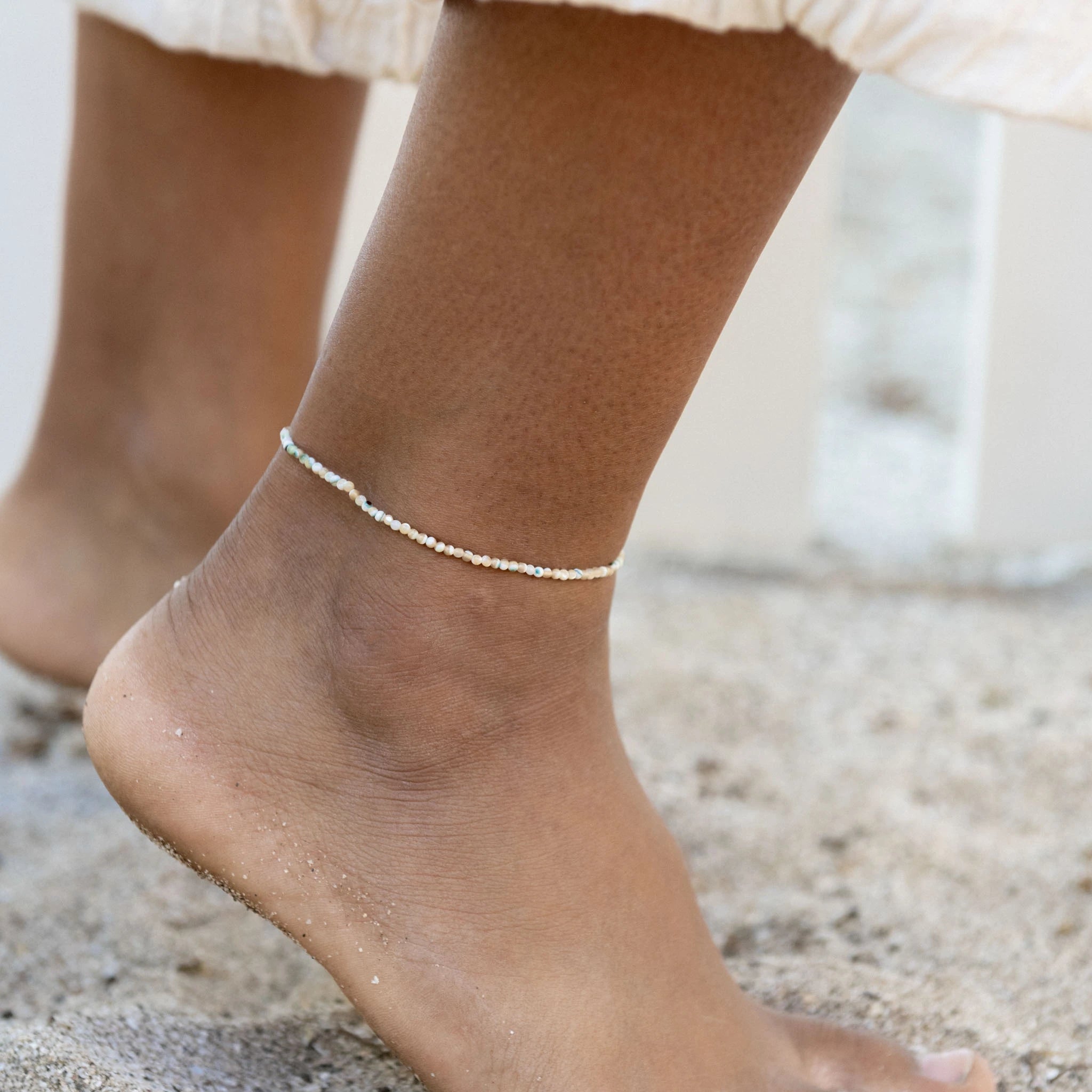 Kualoa Beaded Shell Anklet - Pineapple Island