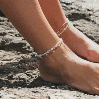 Dahlia & Pearl Anklet Set