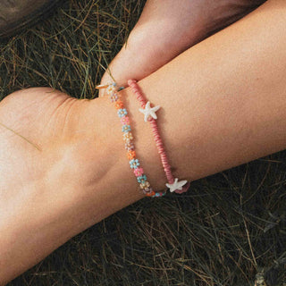 California Starfish and Daisy Anklet Duo Set