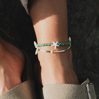 Green Sea Star Anklet Set