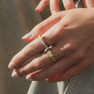 Golden Waves & Shells Ring Set