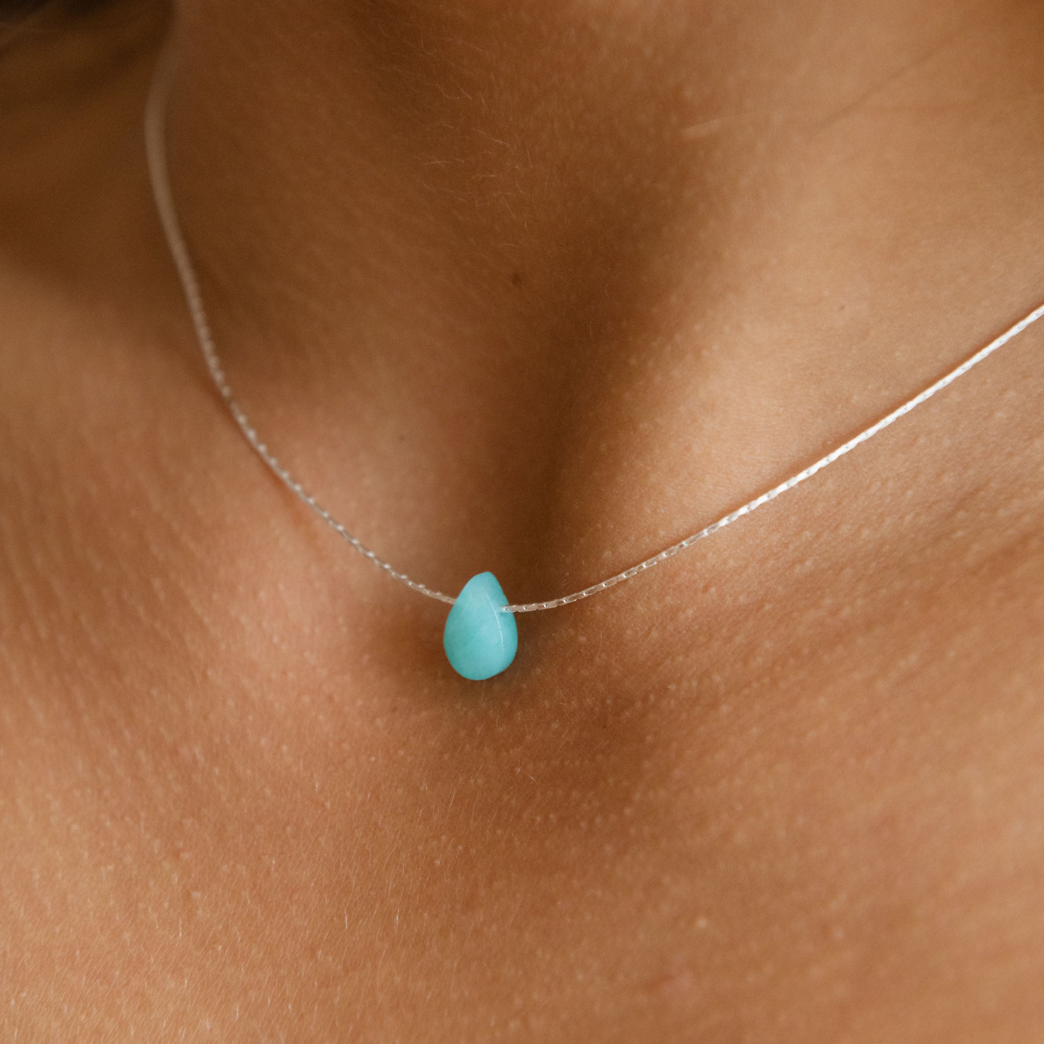 IMPERFECT Samudra Aquamarine Teardrop Stone Necklace - Pineapple Island