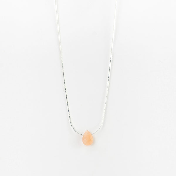 Samudra Pink Teardrop Stone Necklace