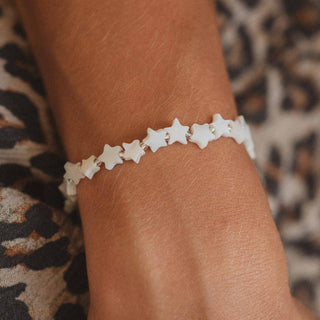 Surgawi Mother of Pearl Beaded Elastic Star Bracelet - Pineapple Island