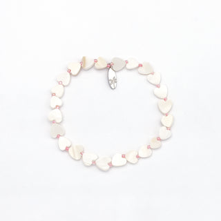 Mother of Pearl Heart Elastic Bracelet