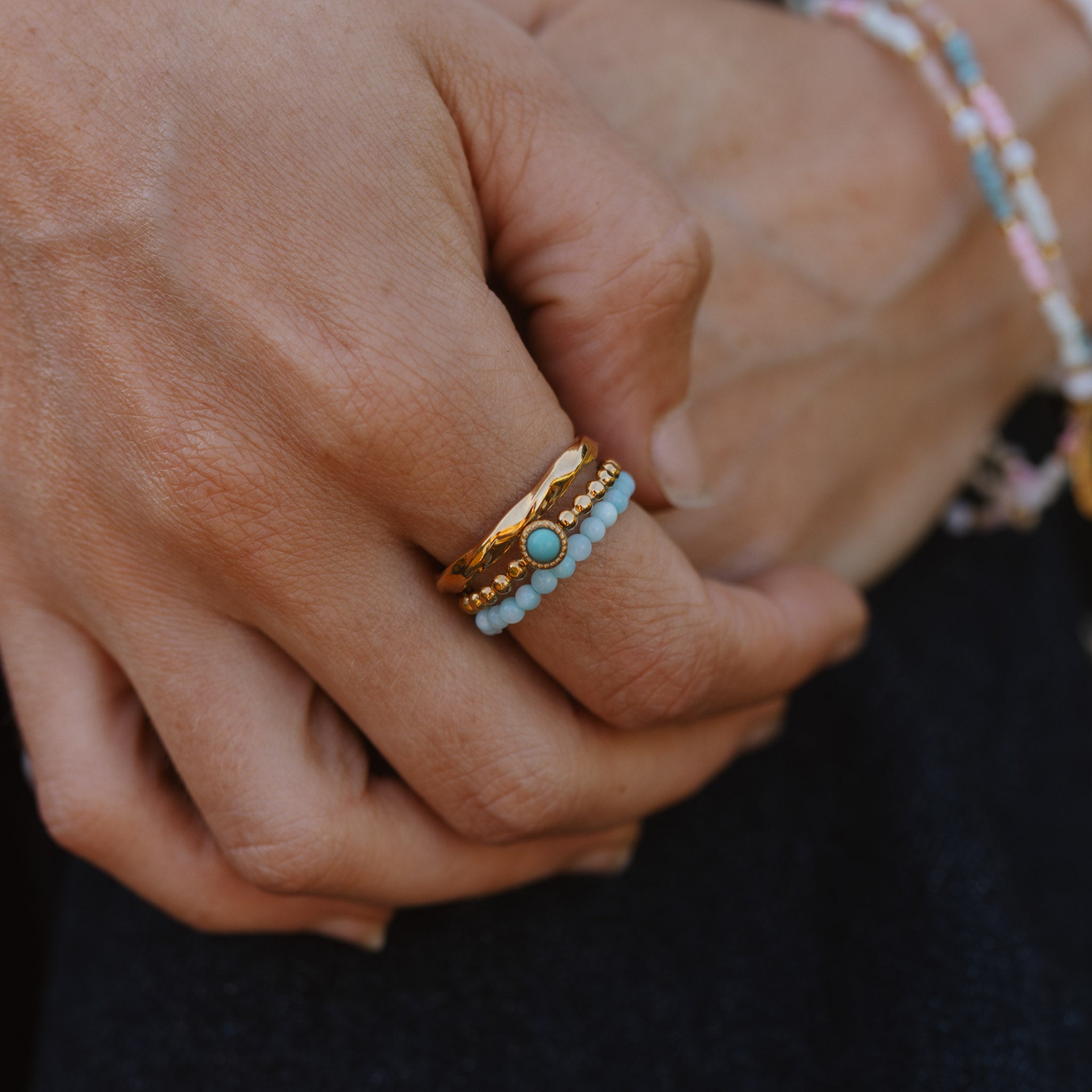 Kualoa Beaded Stretch Ring - Pineapple Island