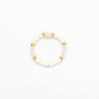 Pasir White Mother of Pearl Stretch Ring - Pineapple Island