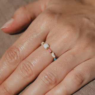 Horison Light Beaded Stretchy Ring - Pineapple Island