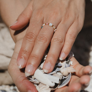 Horison Light Beaded Stretchy Ring - Pineapple Island