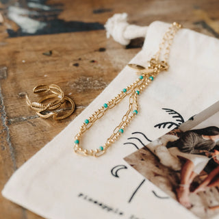 Enamel Chain Bracelet - Pineapple Island