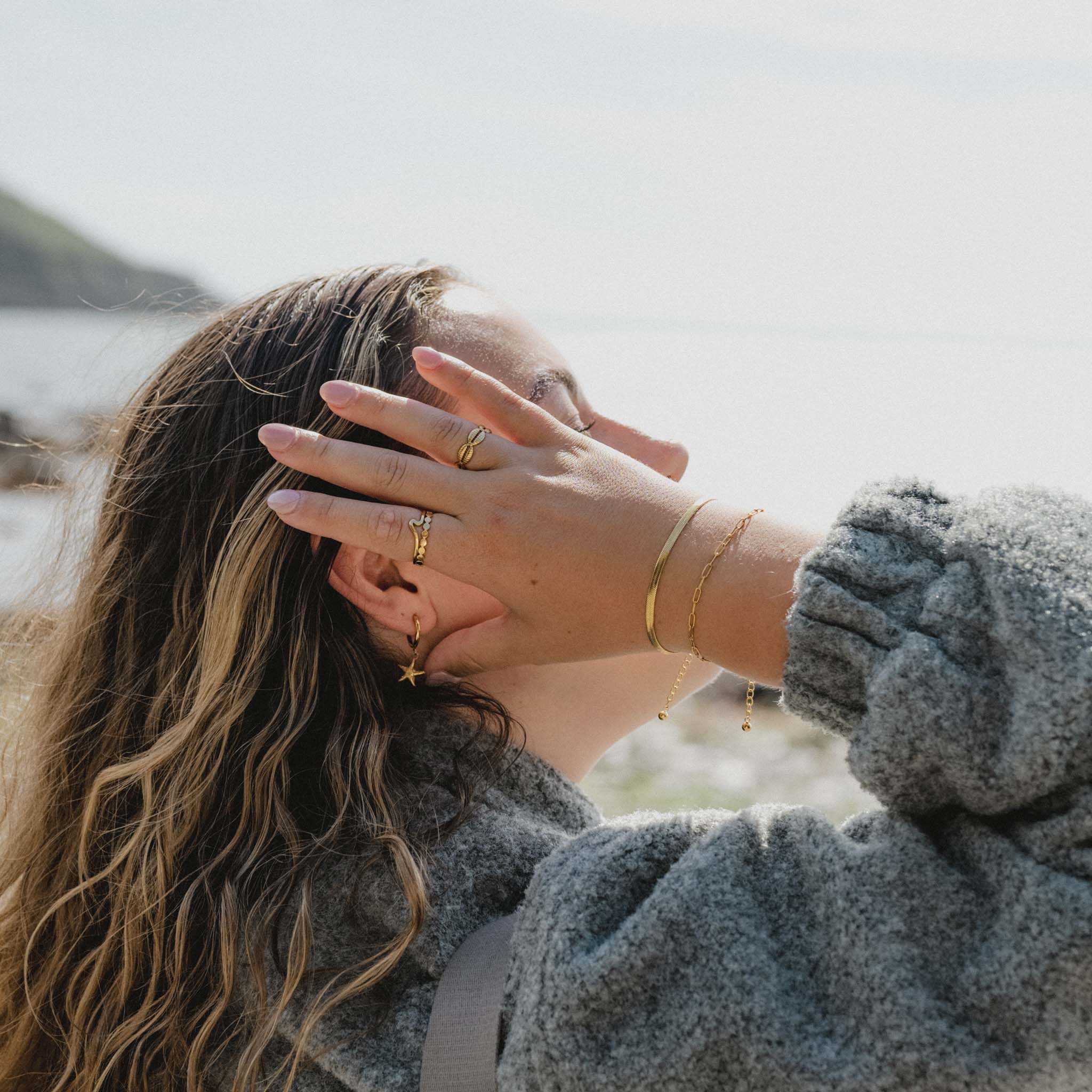 Cowrie Shell Ring in Gold