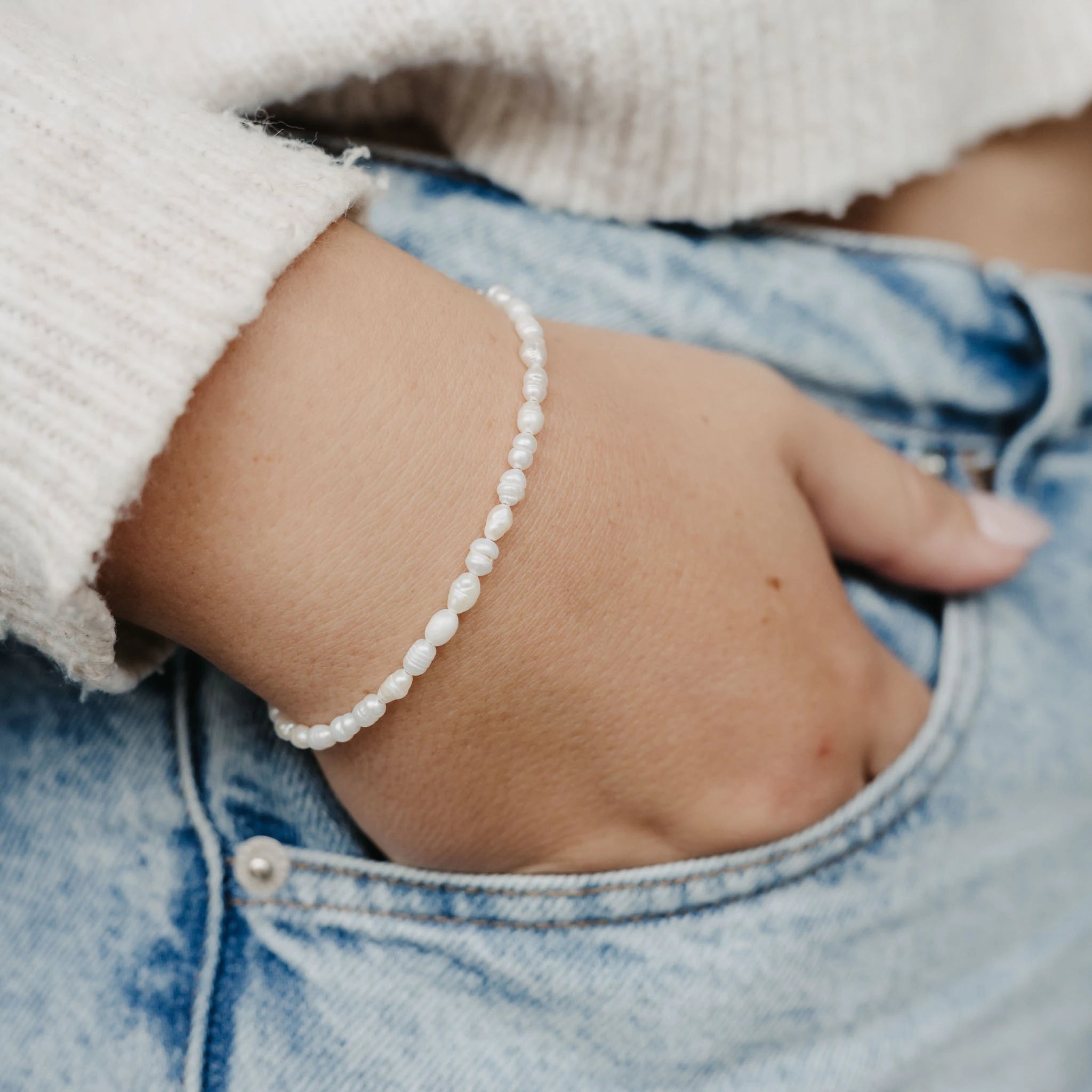 Freshwater Pearl Bracelet in stainless steel